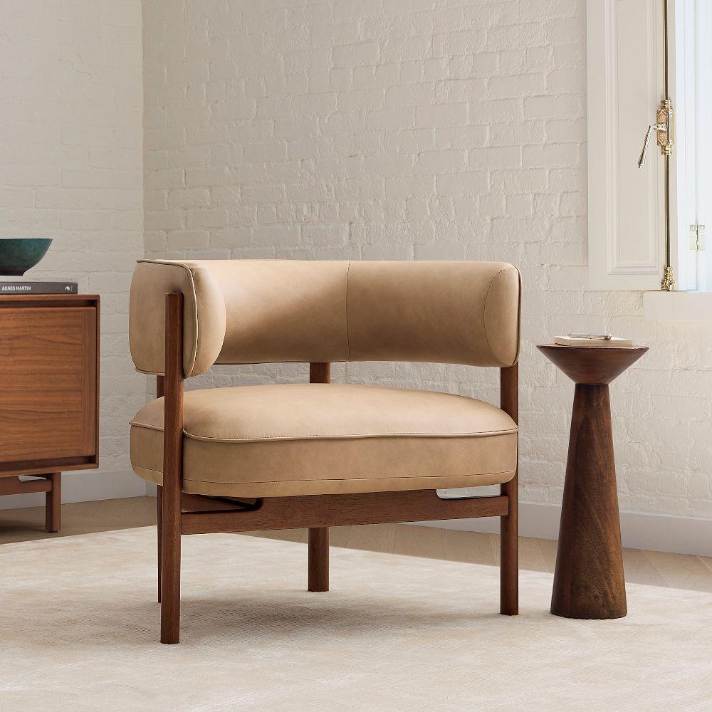 Craig Expressed Wood Leather Armchair