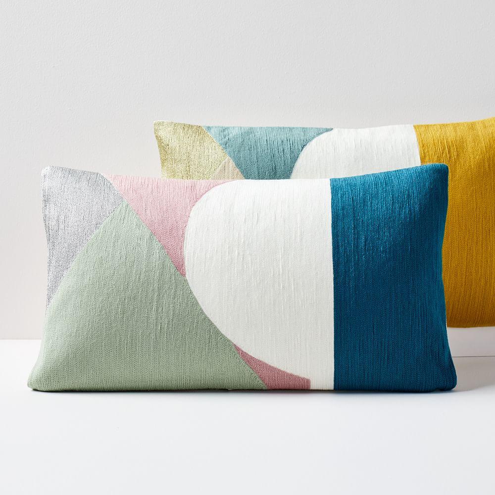 Crewel Colourblock Splice Cushion Covers