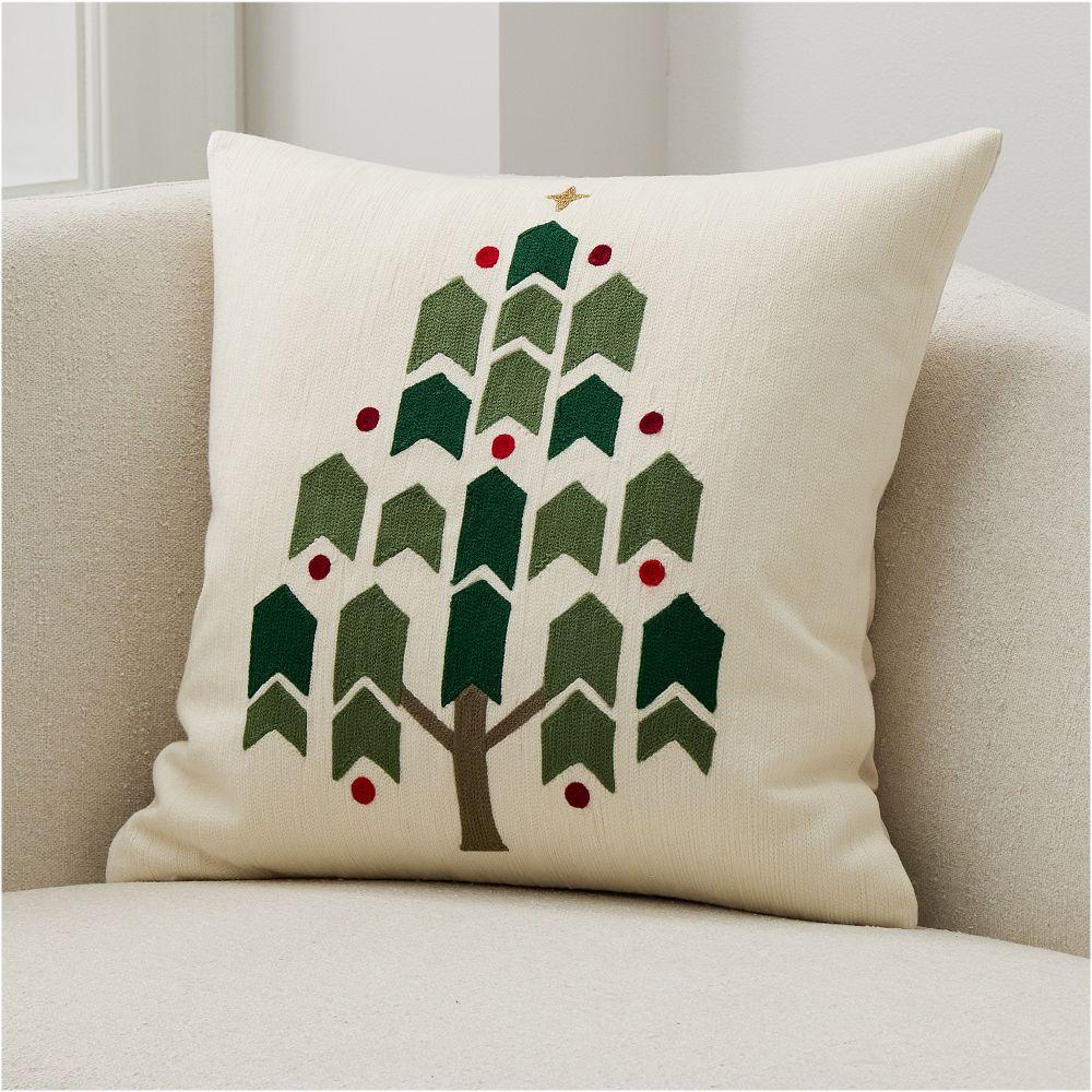 Crewel Folk Tree Cushion Cover