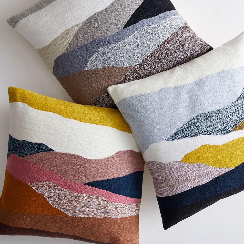 Crewel Landscape Cushion Cover