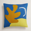 Crewel Leaf Cushion Cover