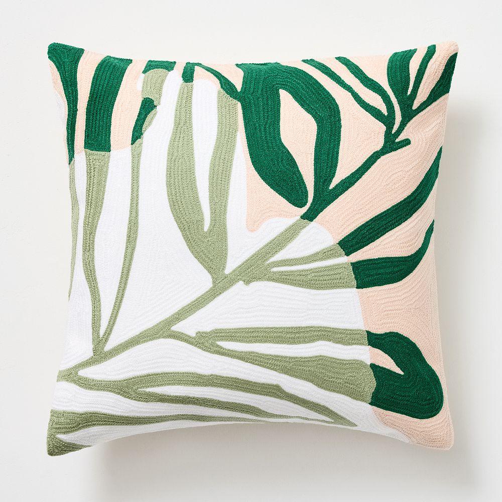Crewel Palm Cushion Cover