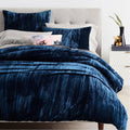Crinkle Velvet Duvet Cover & Pillowcases - Regal Blue
