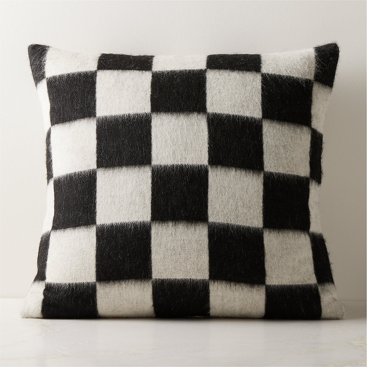 Crosby Ivory Check Alpaca Wool Full/Queen Bed Blanket by Blacksaw