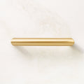 Curveaux Curved Round Brushed Brass Cabinet Knob 1.25''