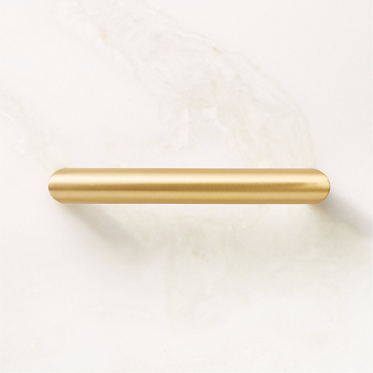 Curveaux Curved Round Brushed Brass Cabinet Knob 1.25''