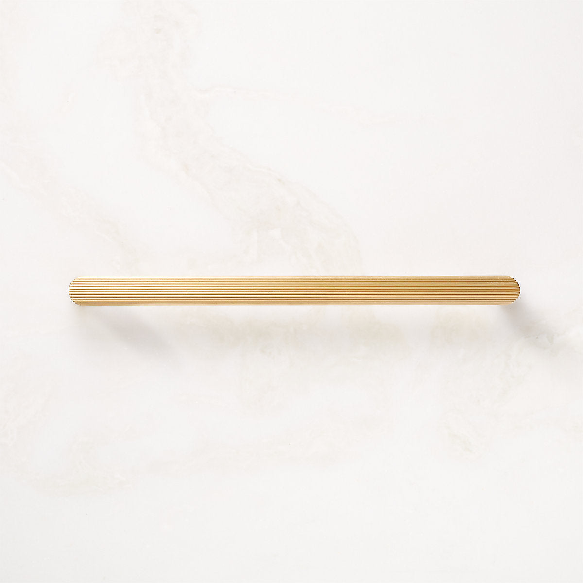 Curveaux Scored Round Brushed Brass Cabinet Knob