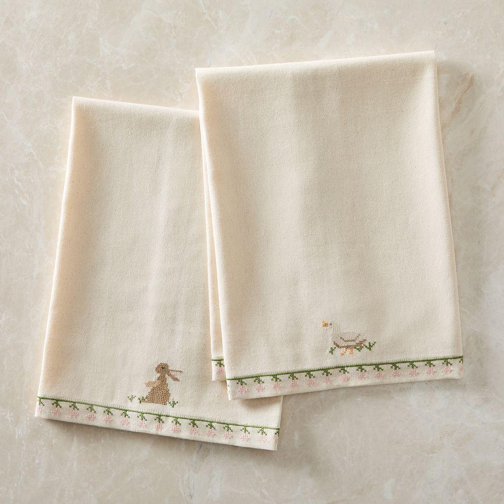 Daphne Embroidered Tea Towels (Set of 2)