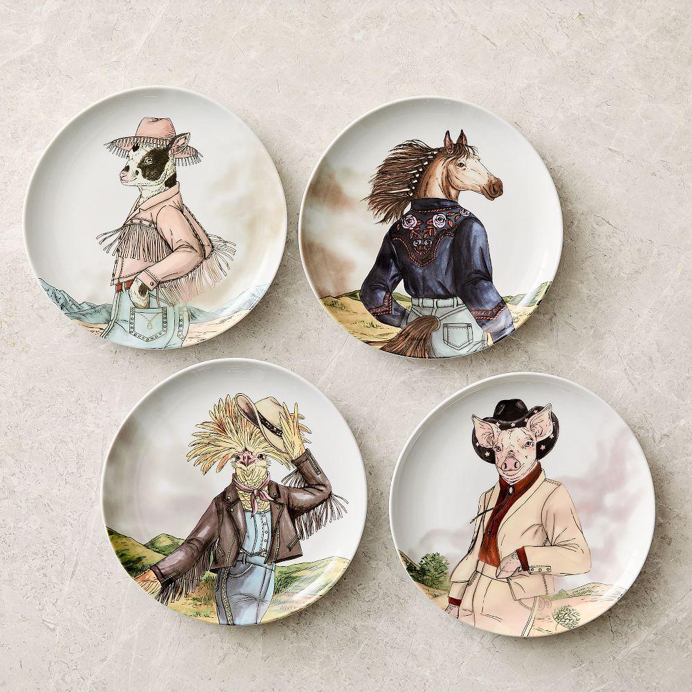Dapper Animal Western Salad Plates