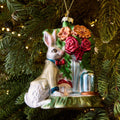 Dapper Rabbit Glass Bauble