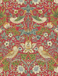 Morris & Co. Strawberry Thief Wallpaper, Crimson/Slate Swatch