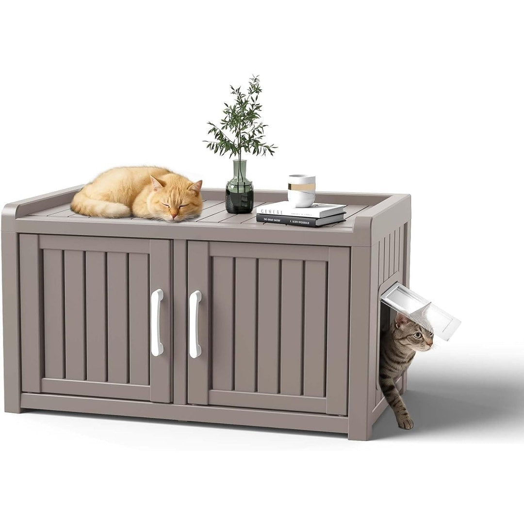 Decksplore Insulated Resin Cat House Weatherproof Outdoor Shelter Indoor Comfort With Easy Assembly
