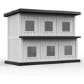 Decksplore Sturdy Outdoor Cat House Weatherproof Resin Shelter With 6 Windbreaks Balcony Black