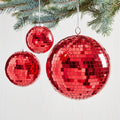 Disco Ball Baubles - Red
