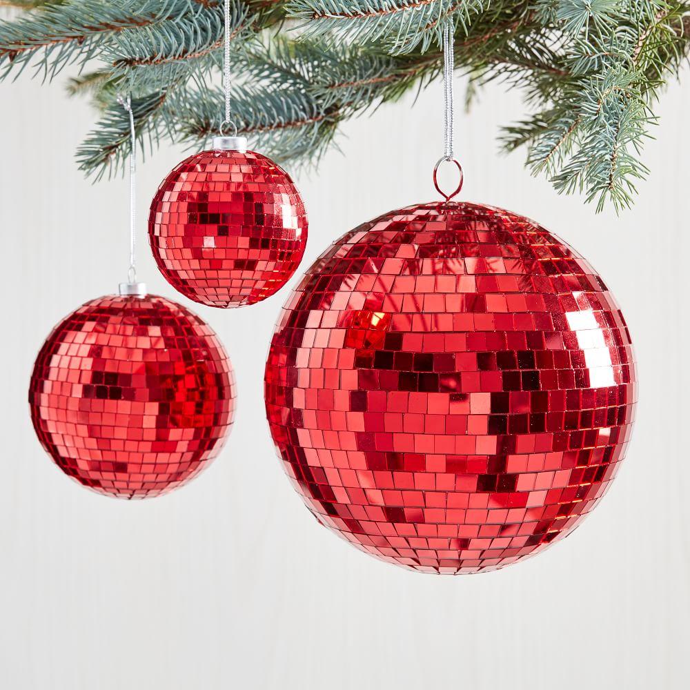 Disco Ball Baubles - Red