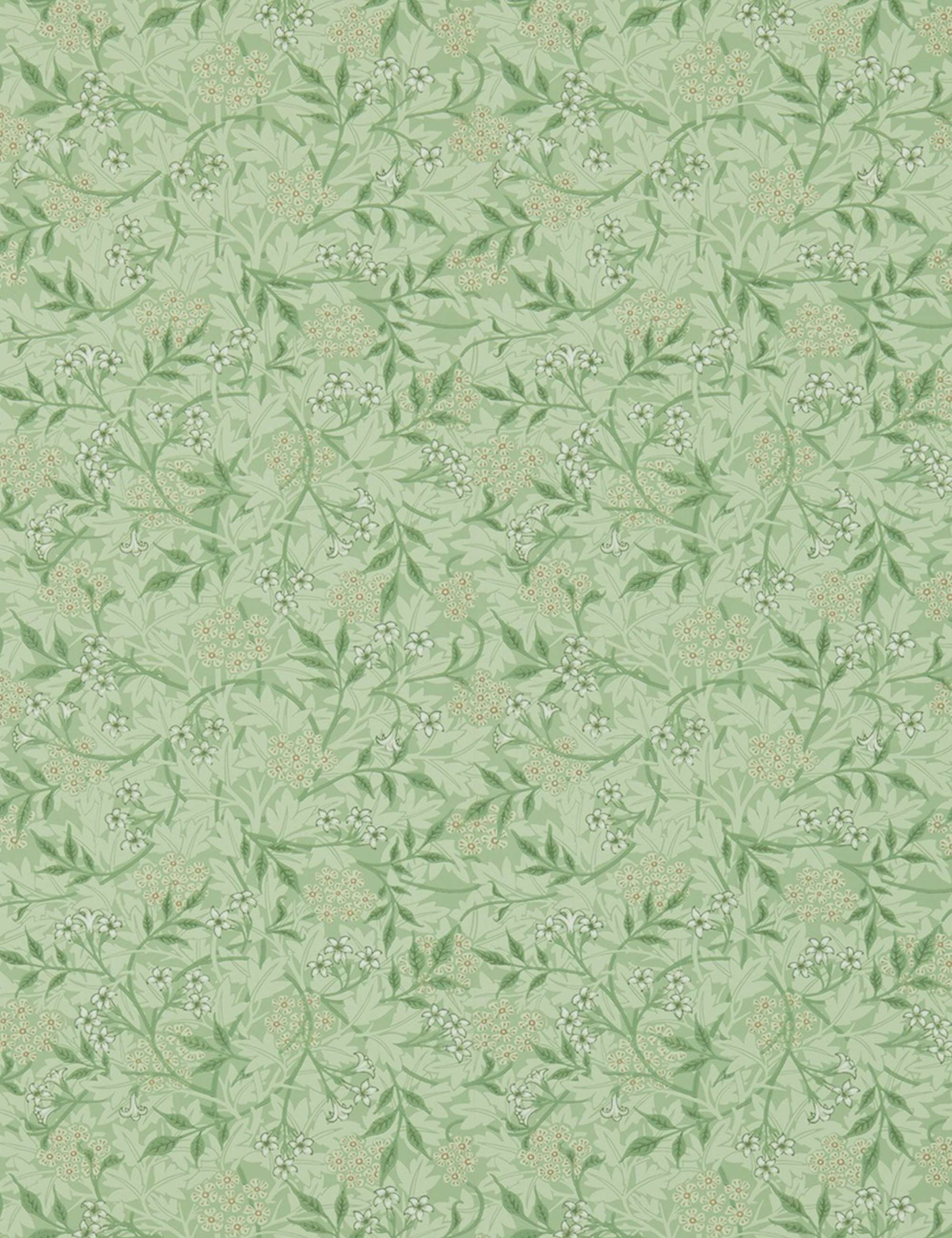 Morris & Co. Jasmine Wallpaper, Sage/Leaf Swatch
