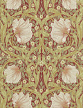 Morris & Co. Pimpernel Wallpaper, Brick/Olive Swatch