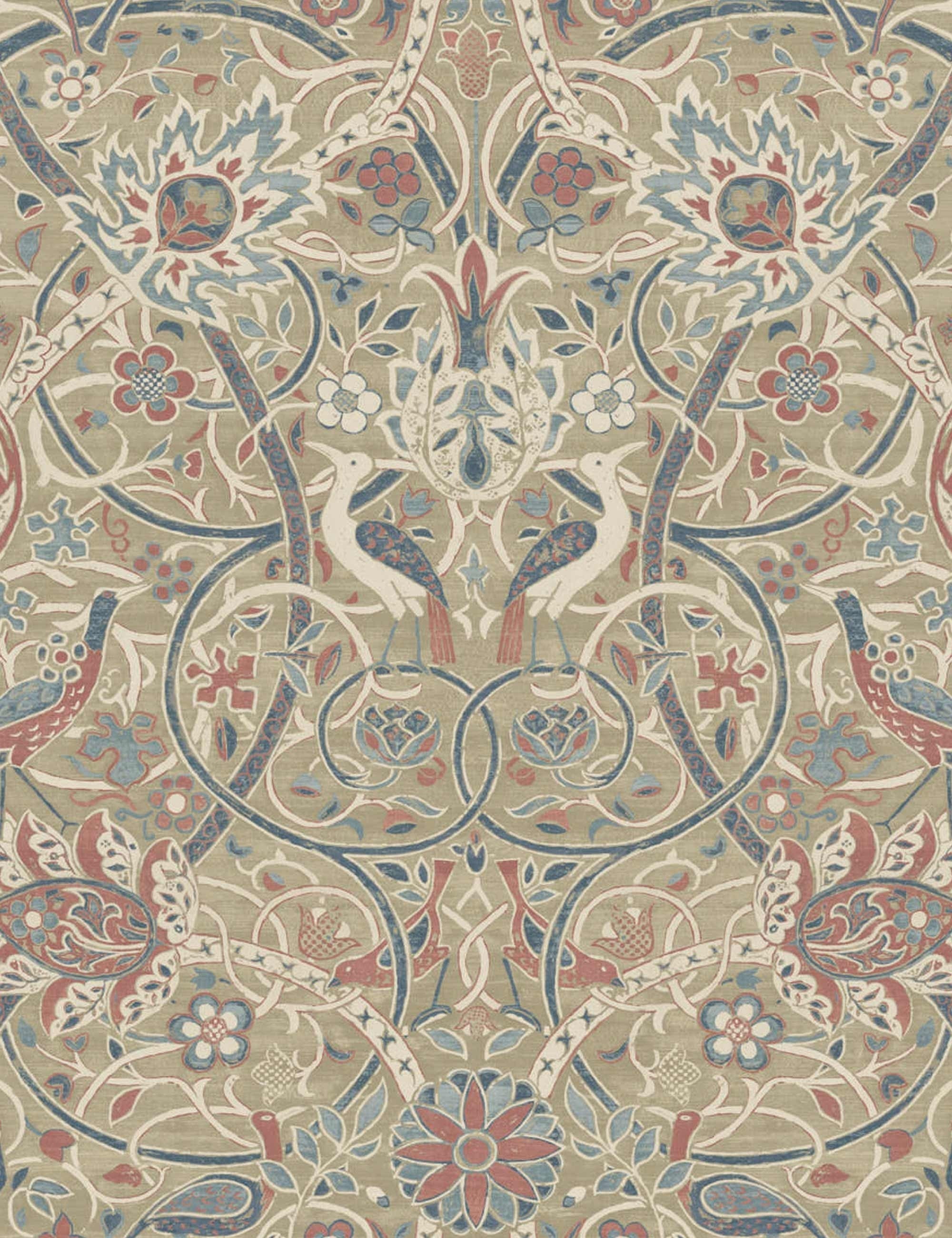 Morris & Co. Bullerswood Wallpaper, Spice/Manilla Swatch