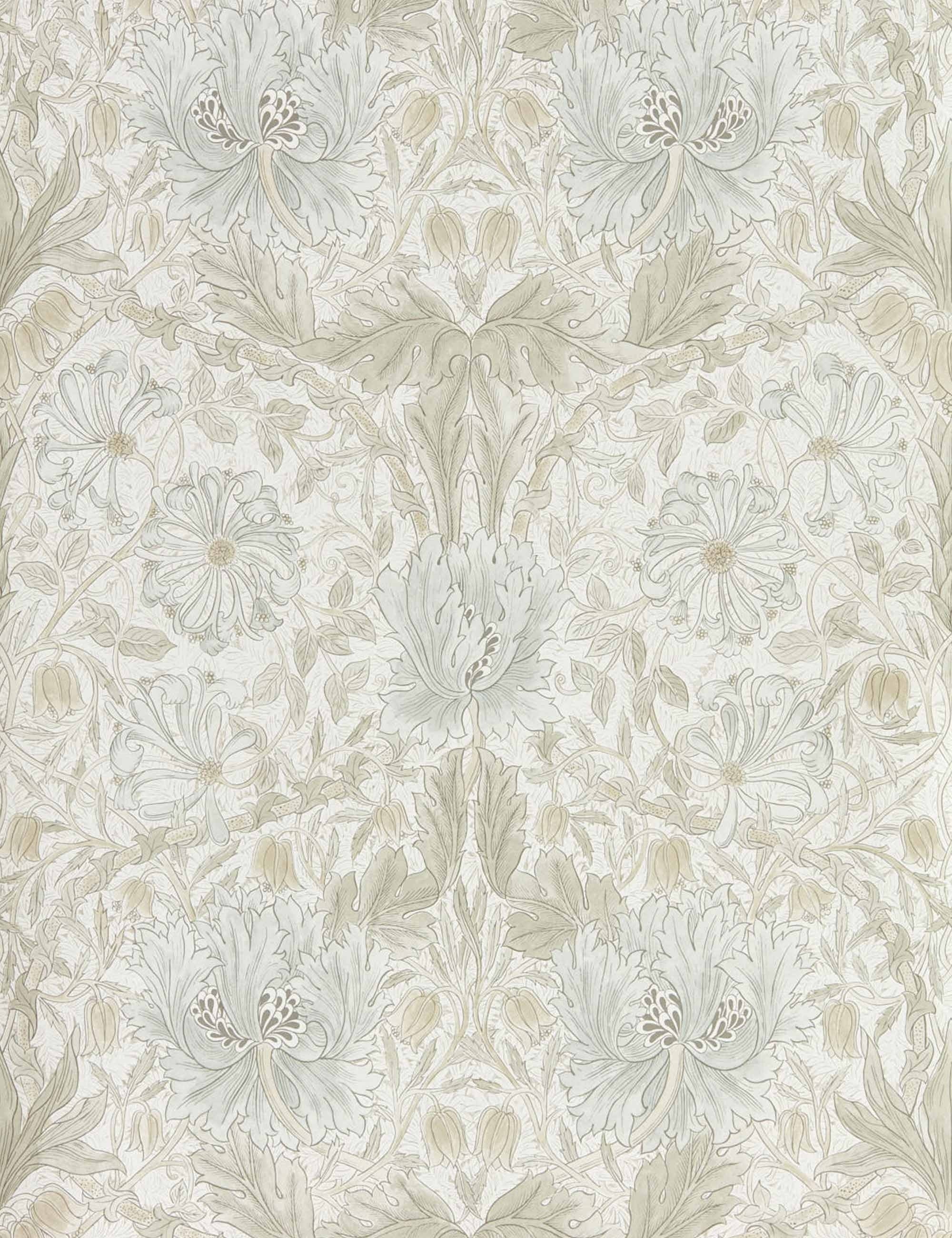 Morris & Co. Pure Honeysuckle & Tulip Wallpaper, Linen Swatch