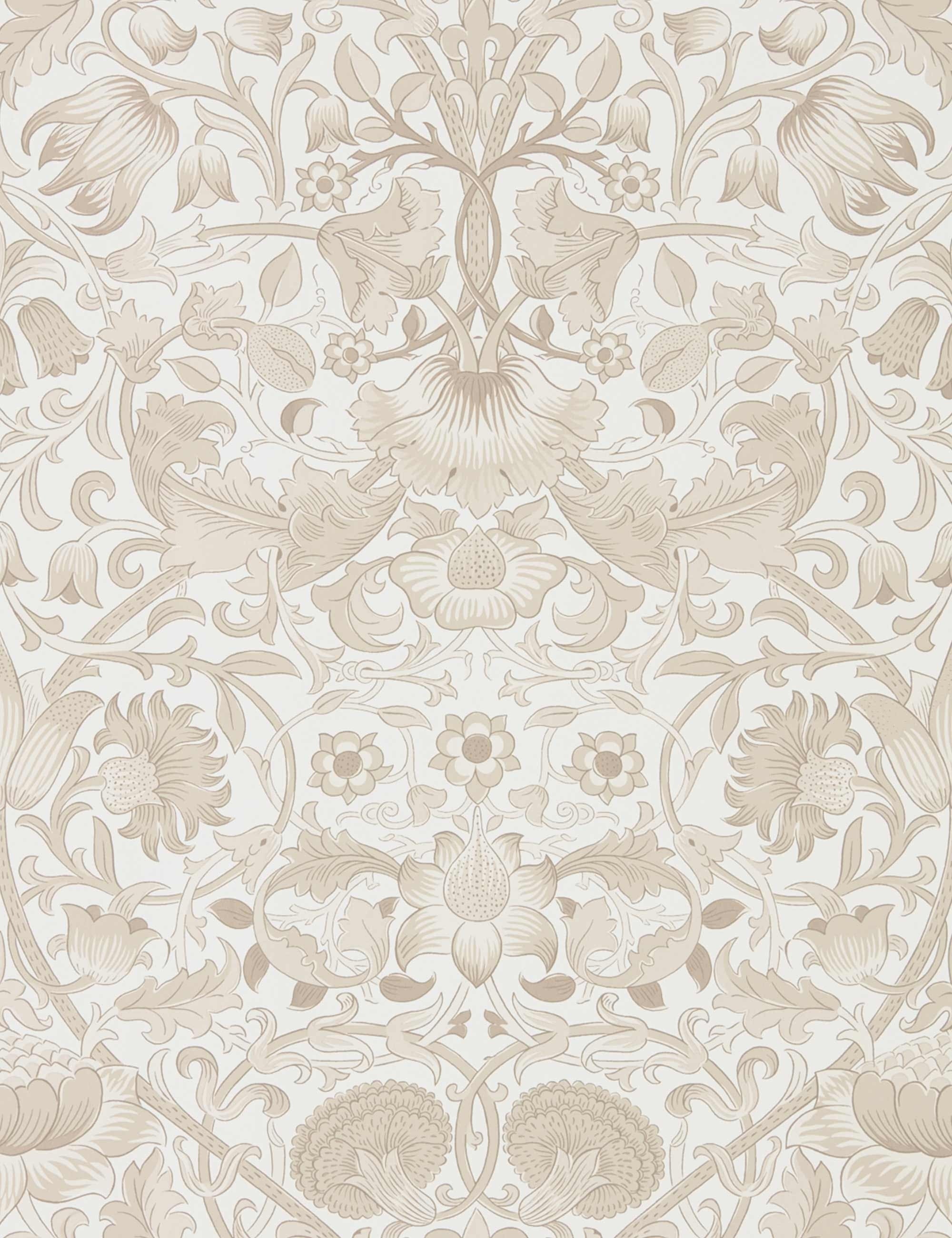 Morris & Co. Pure Lodden Wallpaper, Ivory/Linen Swatch