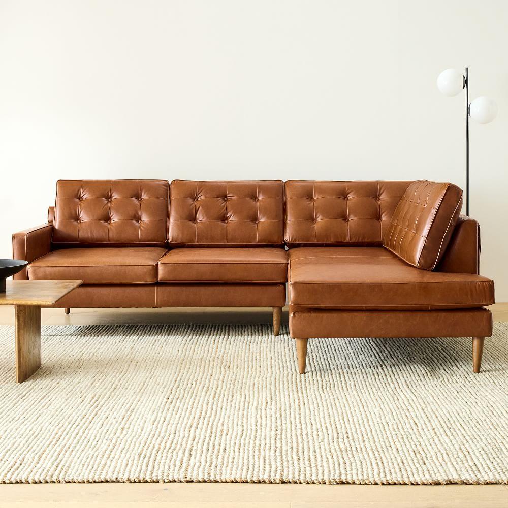 Drake Leather 2-Piece Terminal Chaise Sectional (254 cm)
