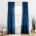 Dupioni Silk Curtain & Blackout Lining - Regal Blue