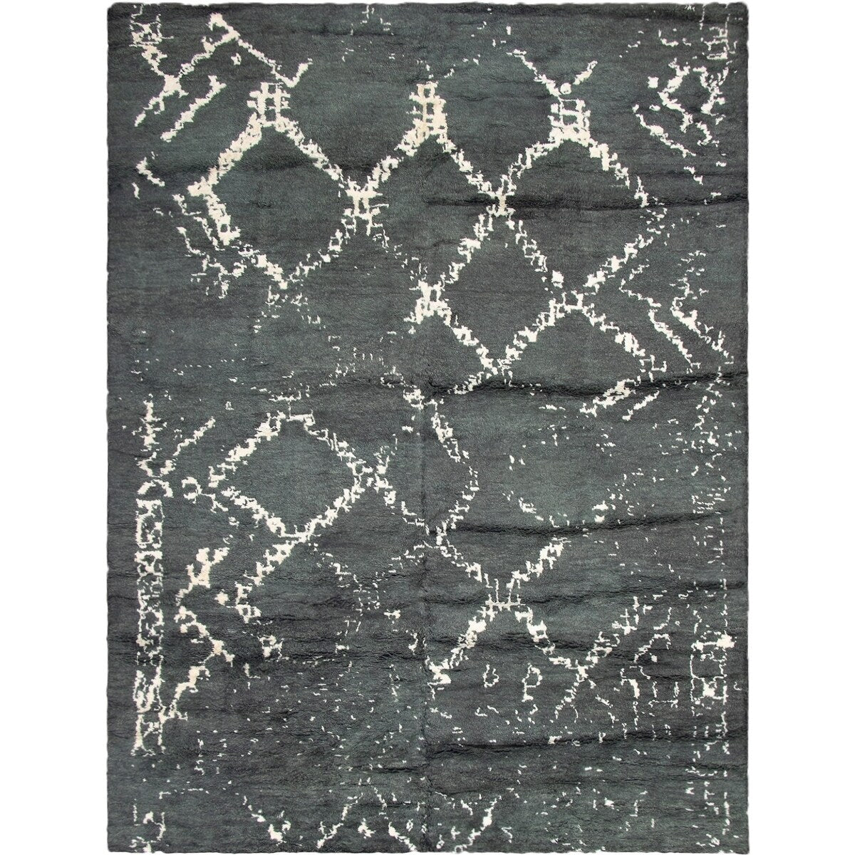 Ecarpetgallery Hand Knotted Arlequin Dark Grey Viscose Wool Rug 105 X 142