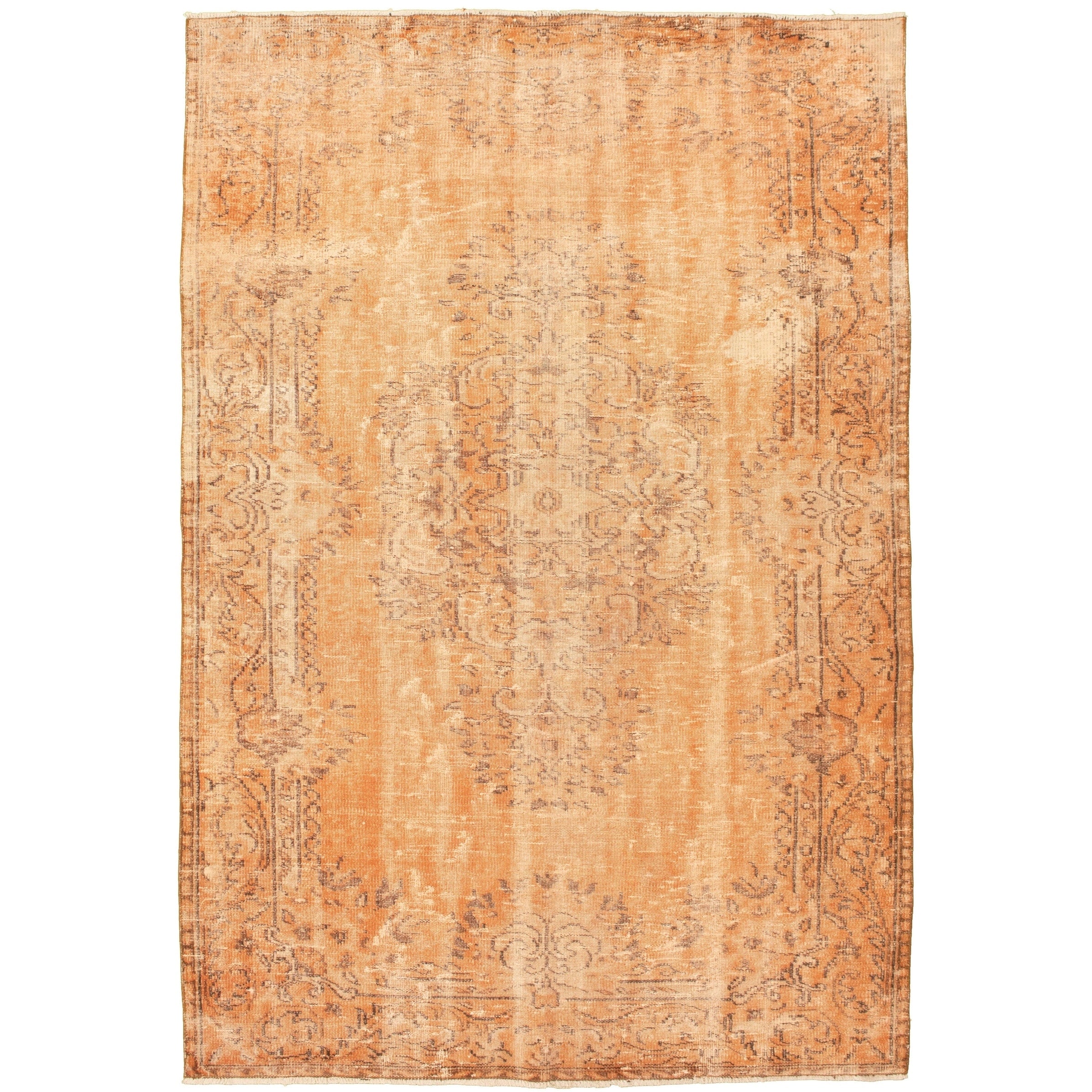 Ecarpetgallery Hand Knotted Color Transition Orange Rug 59 X 92
