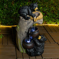 Ear Garden Water Fountain With Led Lights 23.62 Inch Outdoor Cascading Decor 14.96