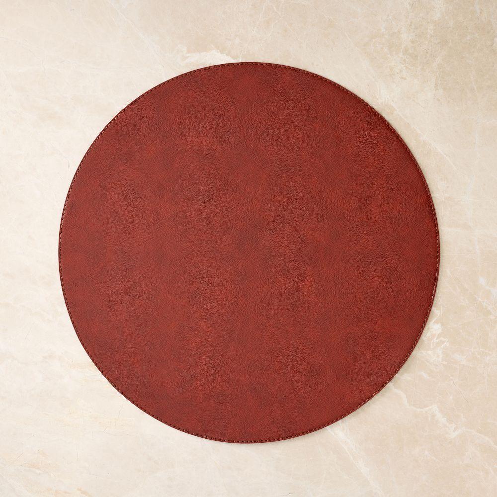 Easy-Care Round Faux Leather Placemats