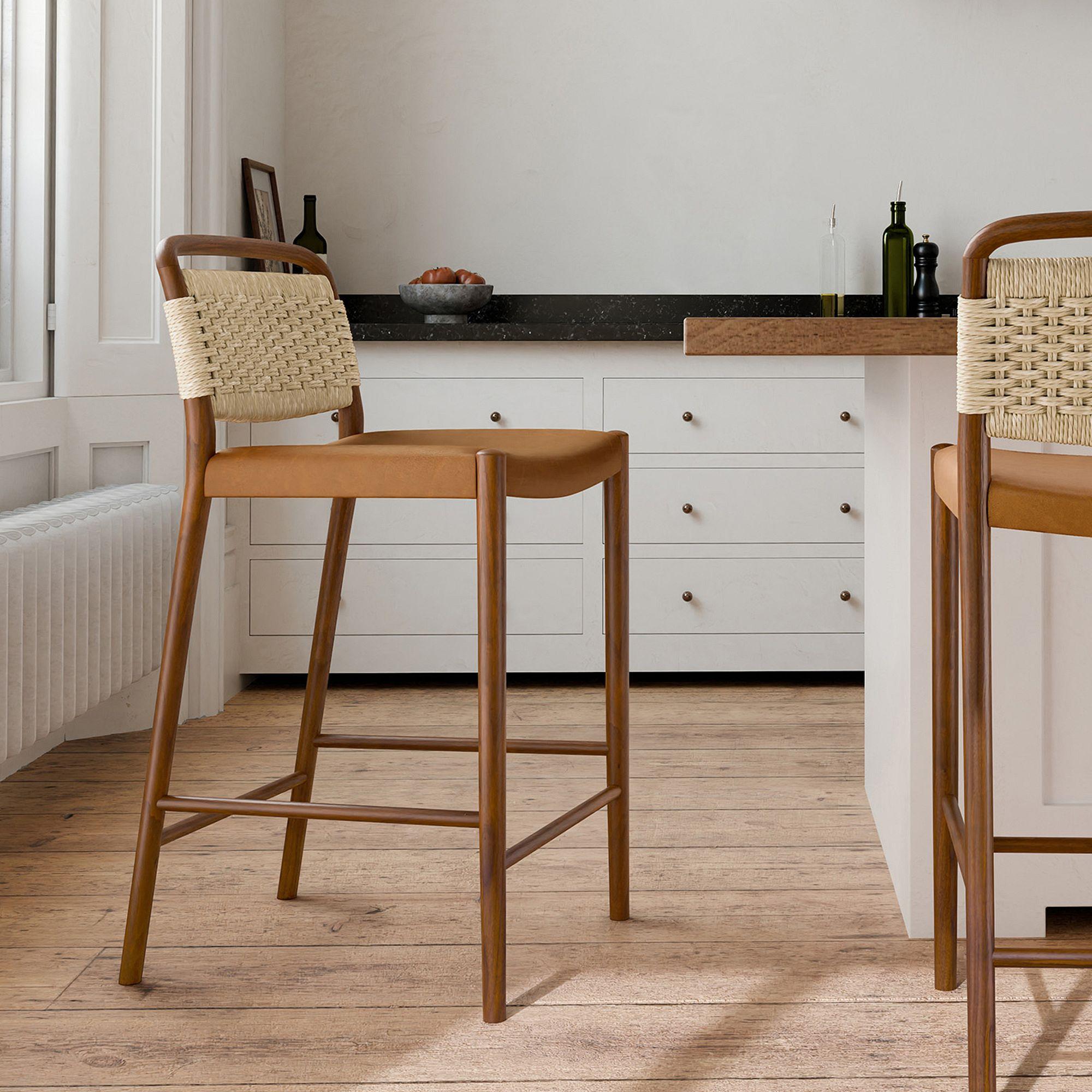 Eindhoven Leather Bar Counter Stool