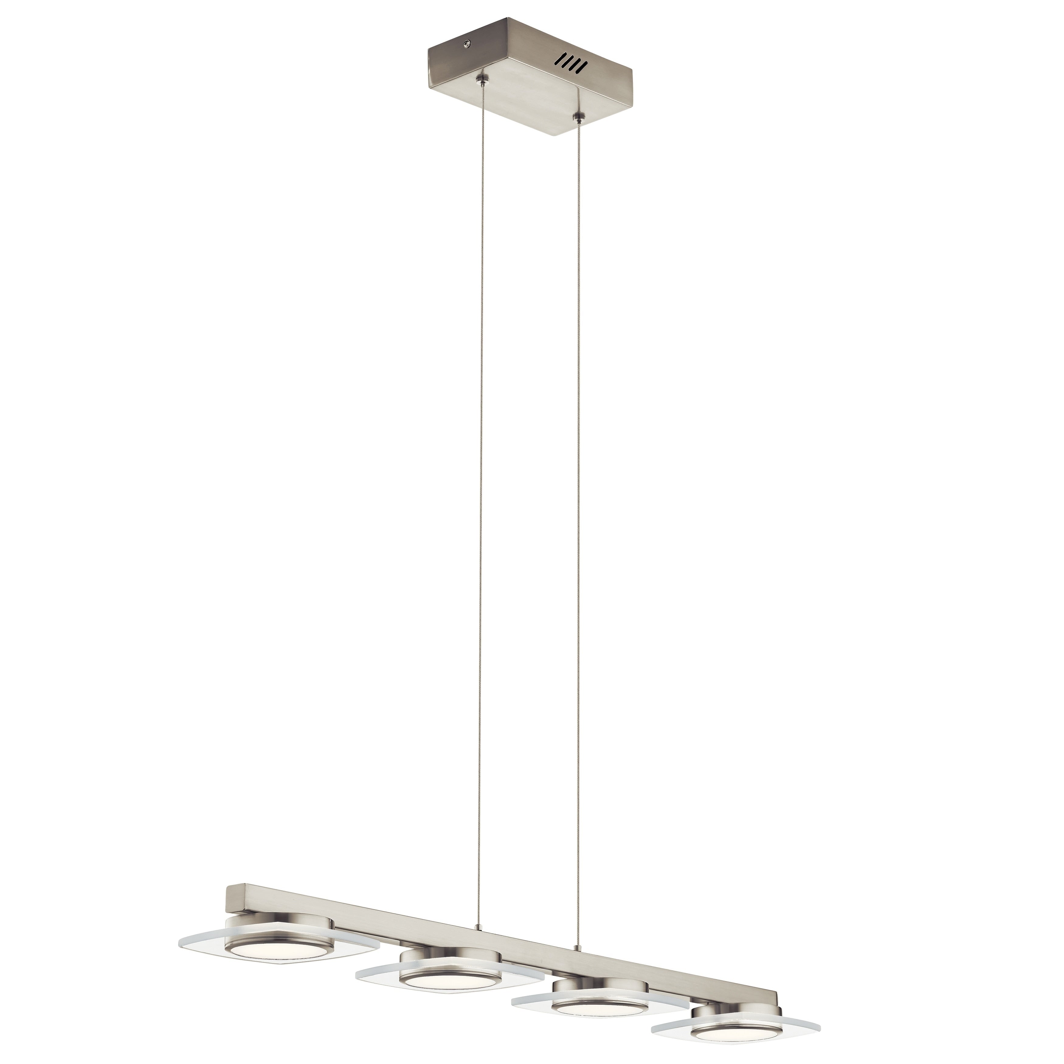 Elan Azenda Brushed Nickel 4 Light Linear Pendant