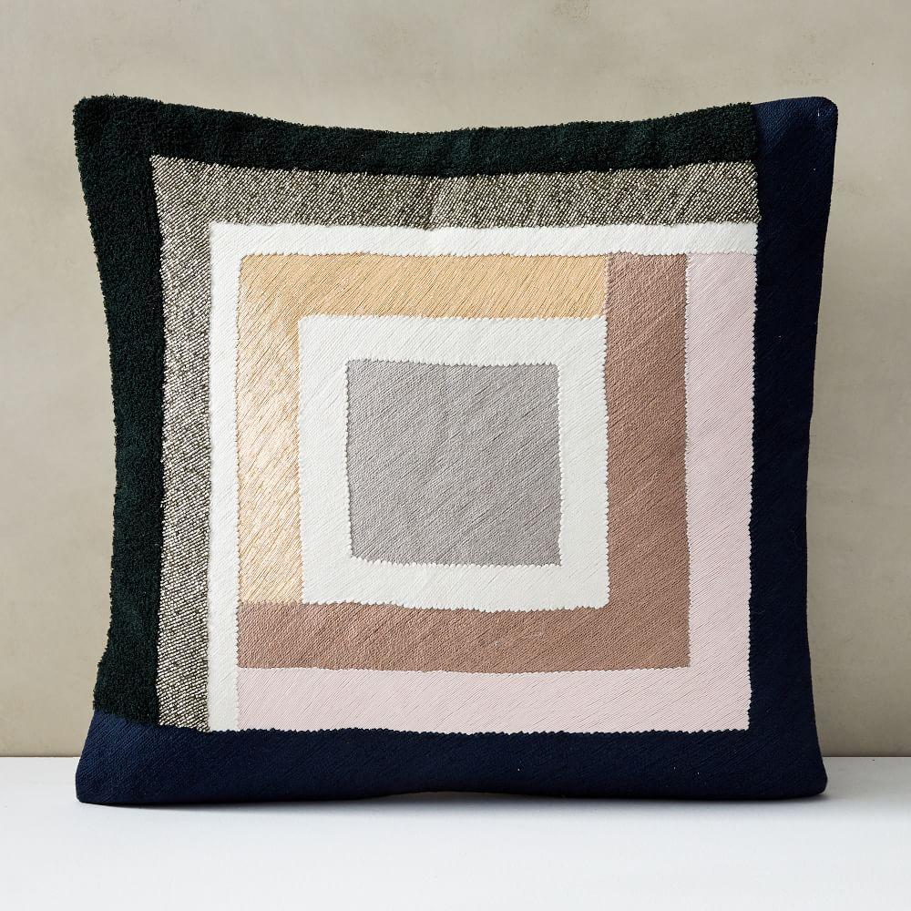 Embellished Deco Colourblock Cushion Cover