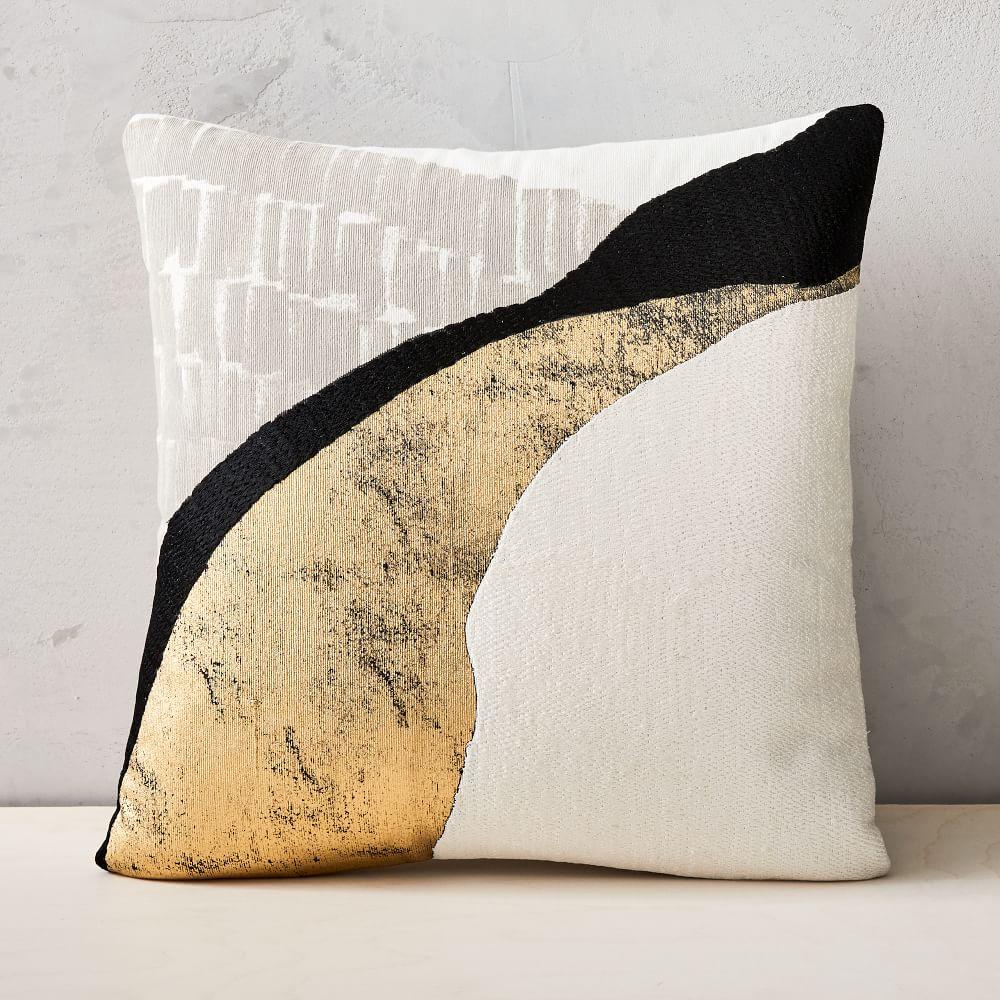 Embroidered Abstract Path Cushion Cover