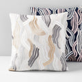 Embroidered Deco Wave Cushion Cover