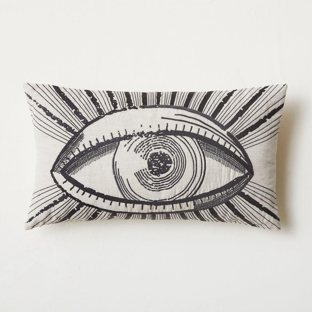 Embroidered Eye Cushion Cover