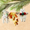 Embroidered Felt Animal Baubles