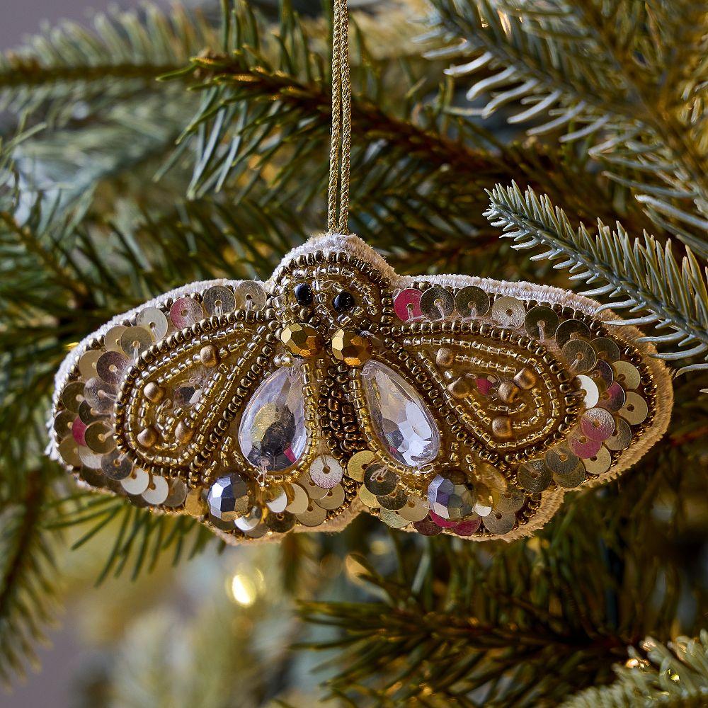 Embroidered Flying Bee Bauble