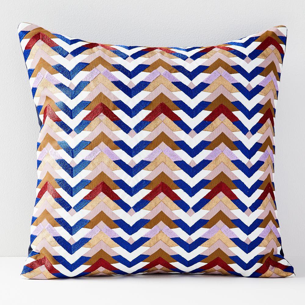 Embroidered Jewel Chevron Cushion Covers