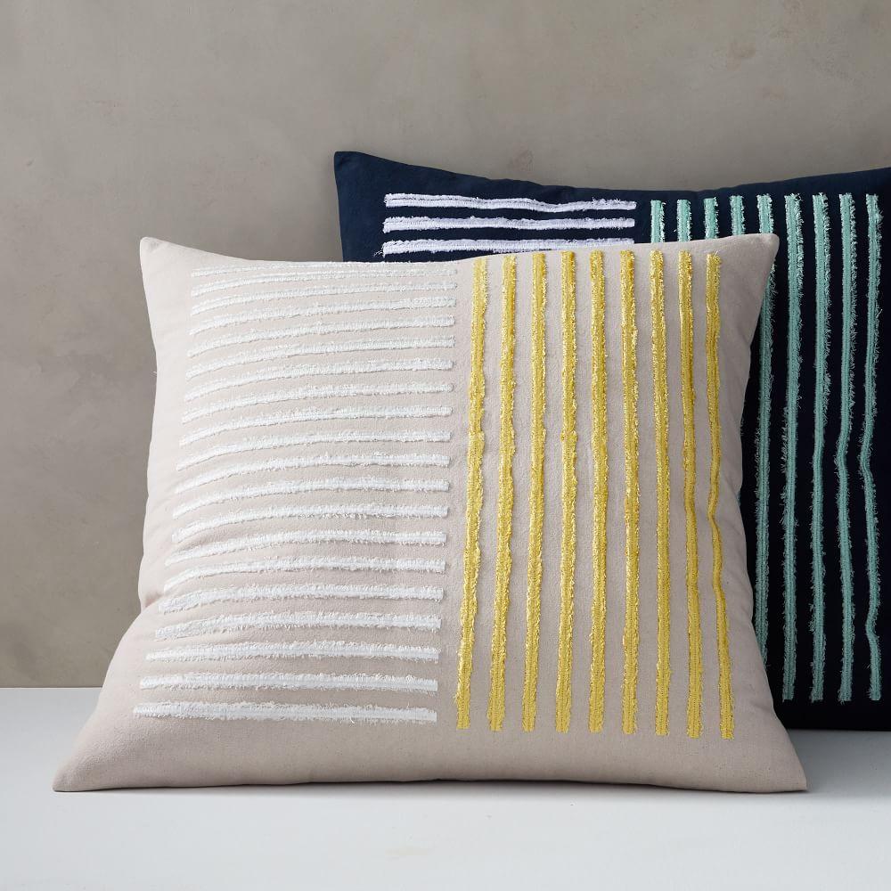 Embroidered Lines Cushion Cover
