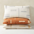 Embroidered Metallic Blocks Lumbar Pillow Cover