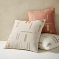 Embroidered Metallic Blocks Pillow Cover