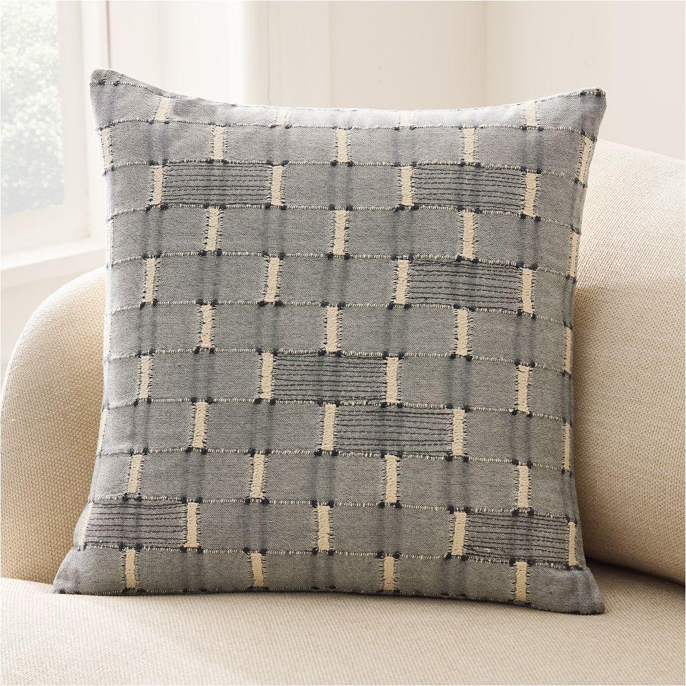 Embroidered Modern Blocks Cushion Cover