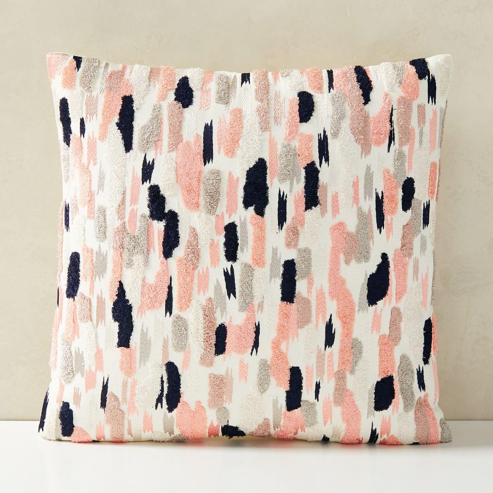 Embroidered Overall Brushstrokes Cushion Cover