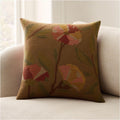 Embroidered Ribbed Floral Cushion Cover