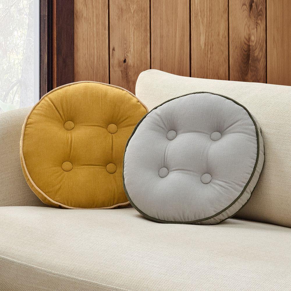 Emma Chamberlain Corduroy Button Cushion