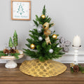 20 Gold Sequin Snowflake Pattern Mini Christmas Tree Skirt