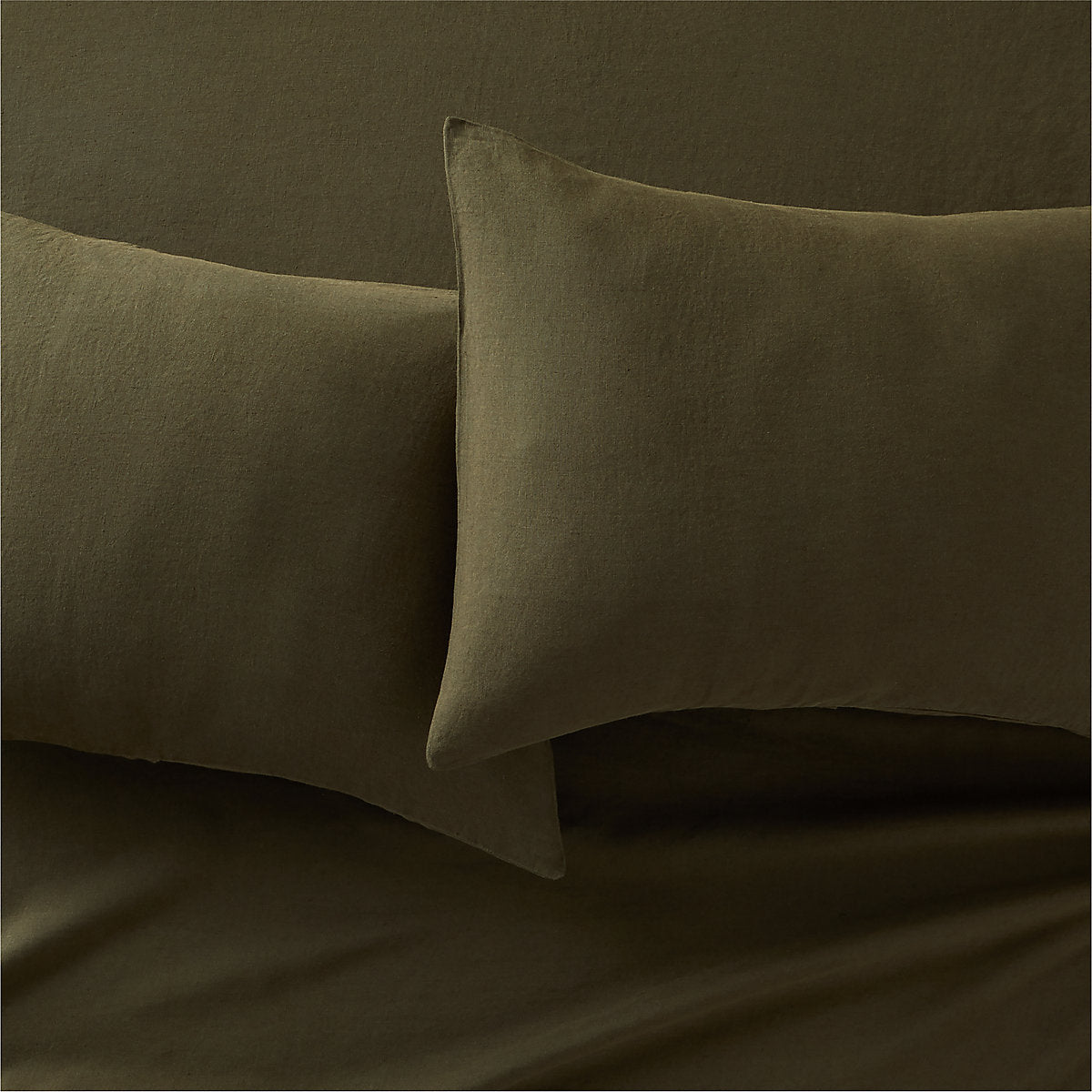 Classic EUROPEAN FLAXâ¢-Certified Linen Forest Green King Sheet Set