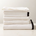 Classic EUROPEAN FLAXâ¢-Certified Linen White with Black Border King Pillow Shams Set of 2