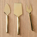 Faceted Brass Cheese Knives (Set of 3)